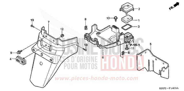 GARDE-BOUE ARRIERE de SCV 100 Lead CANDY BLAZING RED (R195) 2005